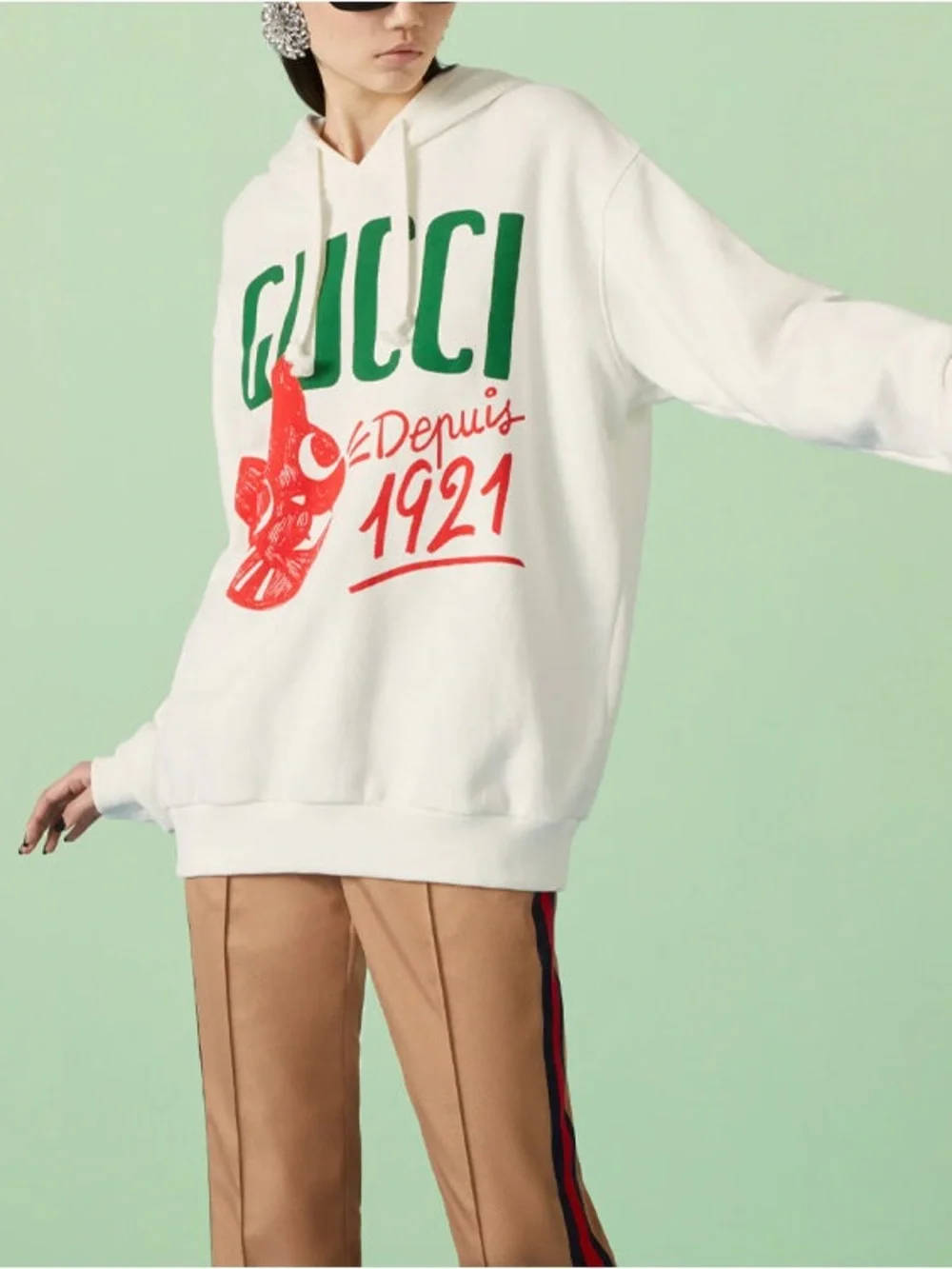Gucci Sweatshirt with Green & Red Graphic